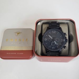 Fossil Matte Black Chronograph Watch